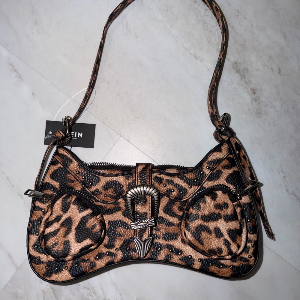 SHEIN Leopard Print Shoulder Bag - Brown